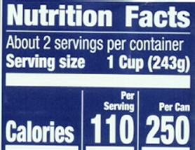 Soup, new label - nuitrition